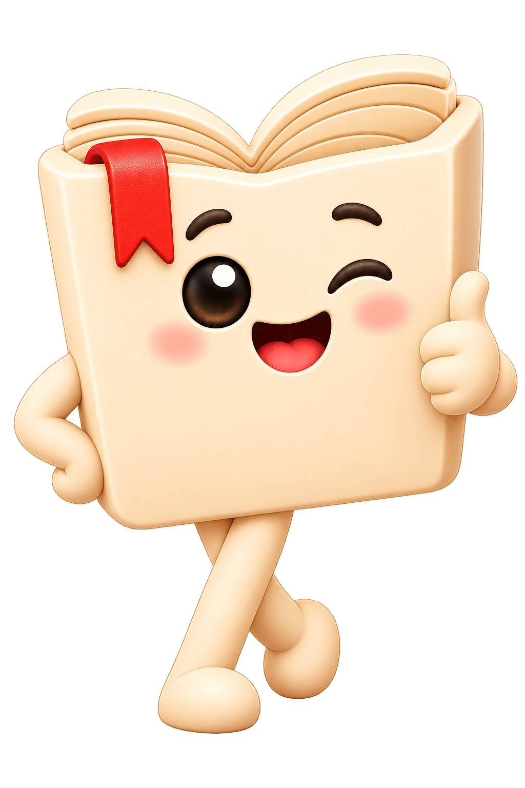 Booksly 3D Mascot leaning on the phone